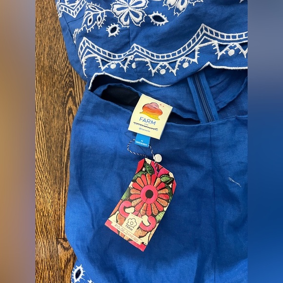 Farm Rio x Anthropologie One-Shoulder Embroidered Linen Jumpsuit - Picture 8 of 10